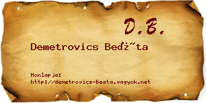 Demetrovics Beáta névjegykártya